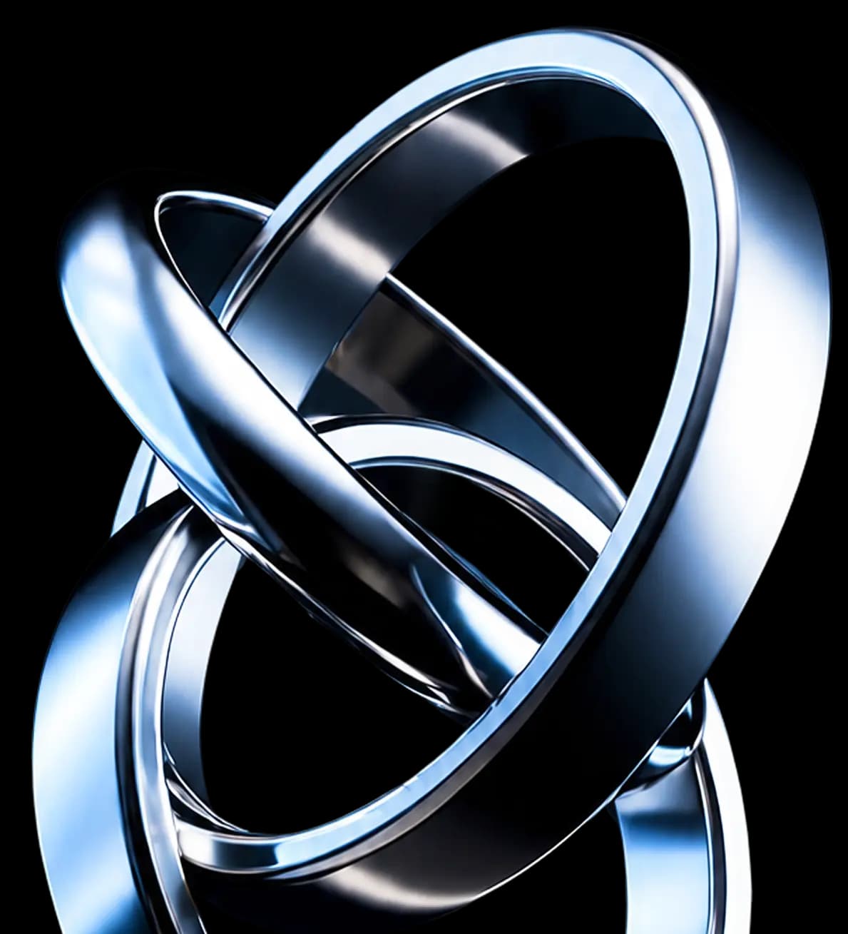 Interlocked chrome rings